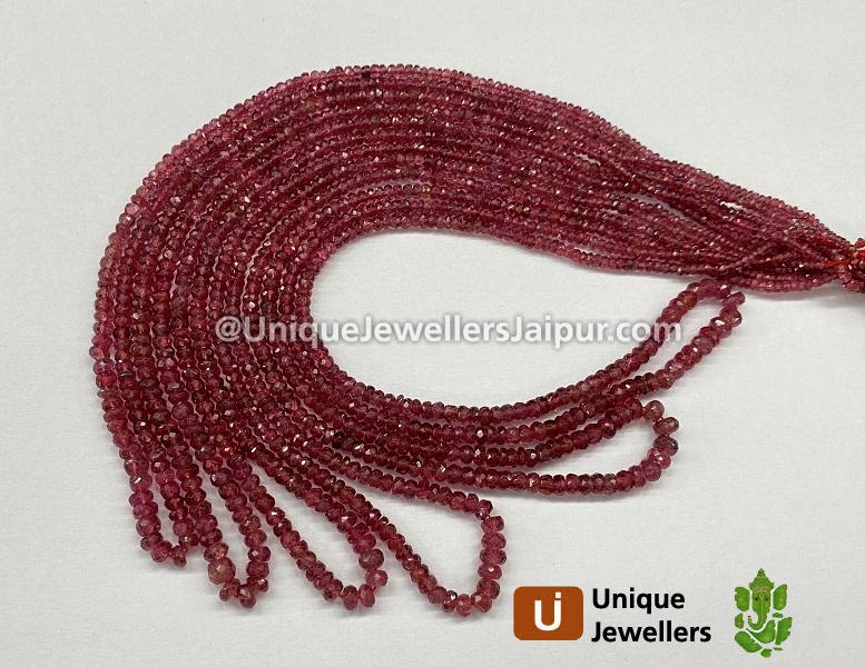 Red Spinel Faceted Roundelle Beads